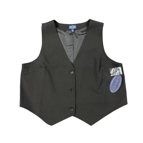 Scoop Tops - Scoop Black Tailored Vest XL Button Front Waistcoat Top NWT